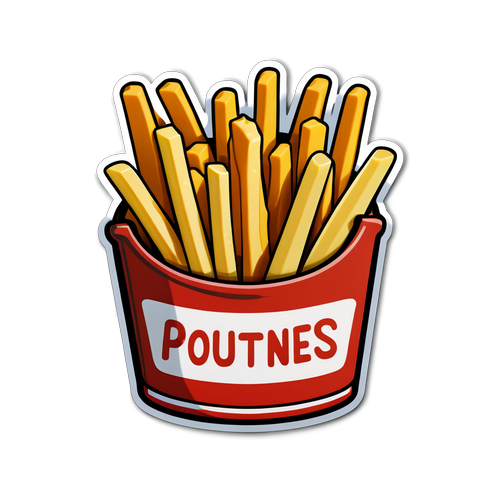 Autocollant humoristique sur la poutine