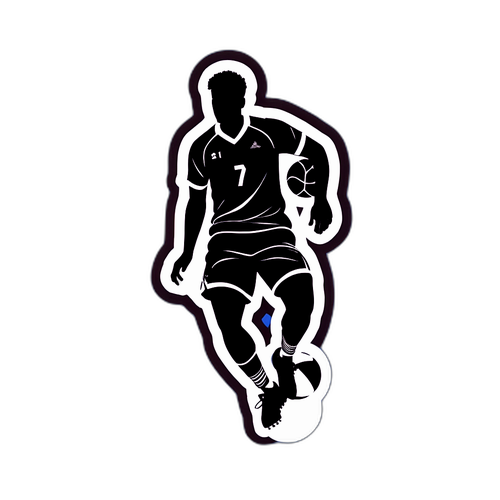 Nền tối với hình bóng cầu thủ bóng đá dribbling bóng