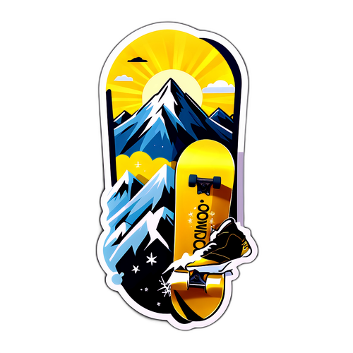 Un snowboard avec la phrase 'Towards Gold'