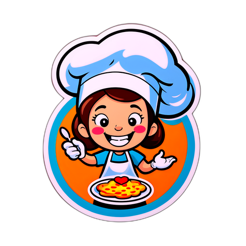 Sticker met een vrolijke kok