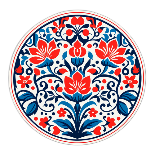 Geleneksel Türk Motifleri ile Ayetel Kürsi Sticker