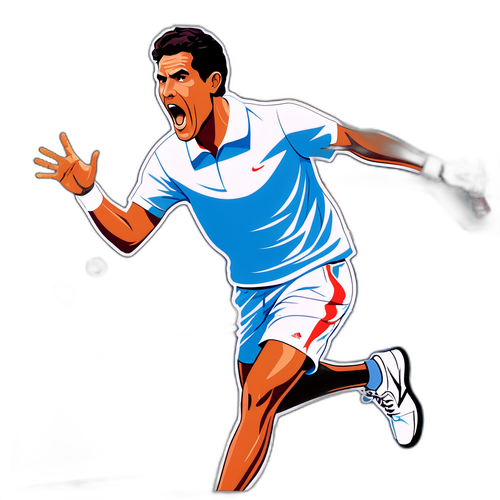 Тонюктивна наклейка з Карлосом Алькарасом на корті