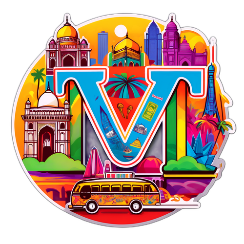 मुंबई की विविधता को दर्शाते हुए 'M' स्केच