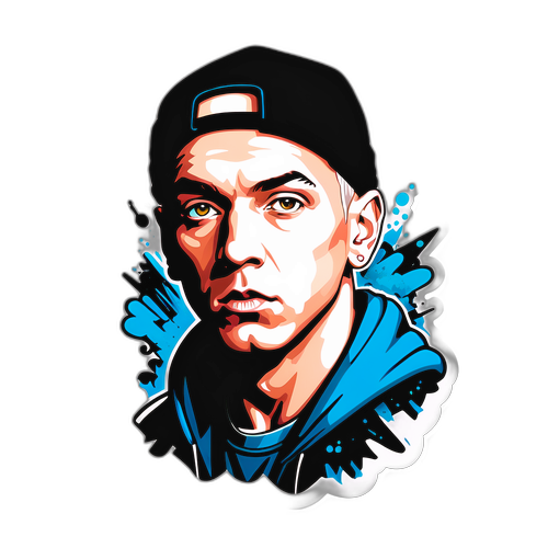 Intensywny naklejka Eminema z elementami graffiti