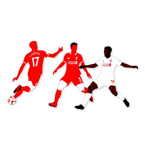 Diseño minimalista con las siluetas de jugadores del Tottenham y Liverpool en duelo