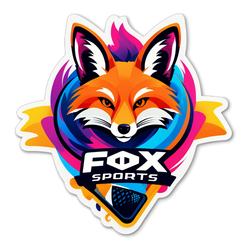 Modern Abstract Fox Sports Logo Sticker