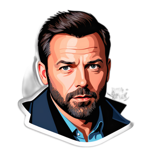 Farverig klistermærke af Ben Affleck