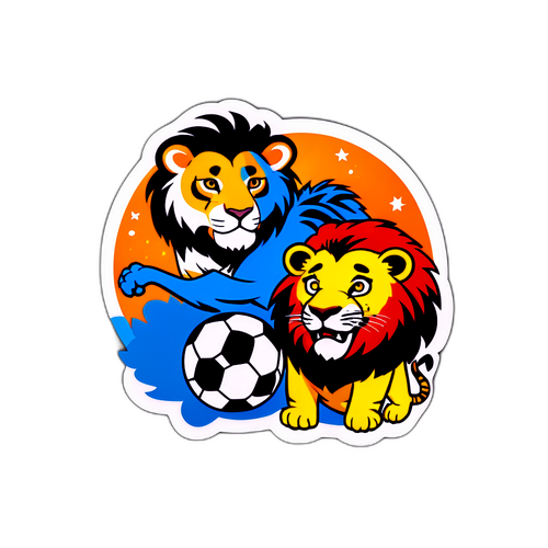 สติ๊กเกอร์การแข่งขันฟุตบอลสัตว์ล้อเลียน