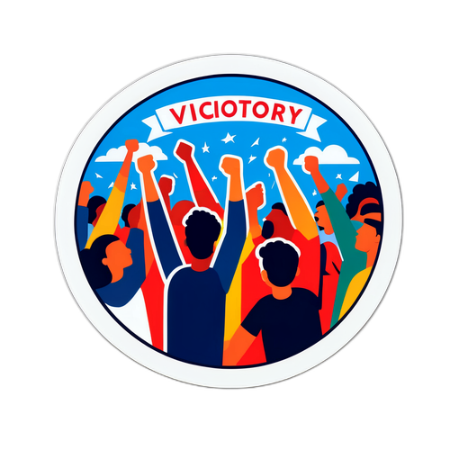 为胜利欢呼的场景