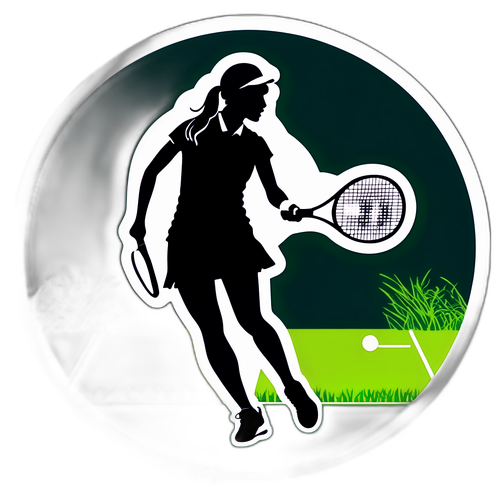 Stiker Siluet Elegan Petenis