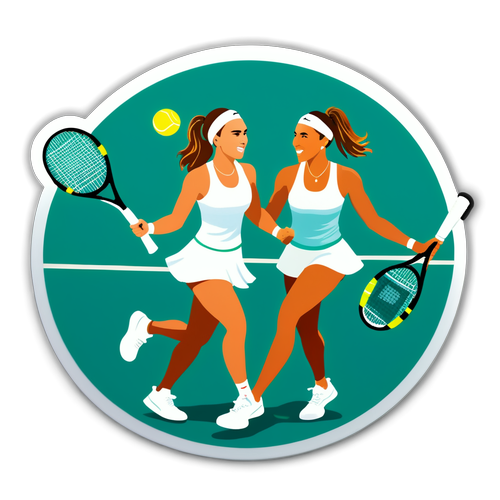 Stiker Bergaya Aryna Sabalenka dan Madison Keys