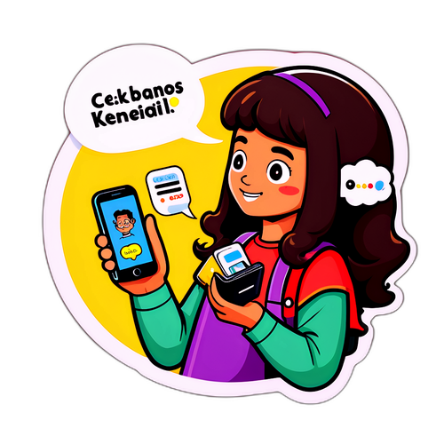 Sticker Karakter Ramah Cek Bansos