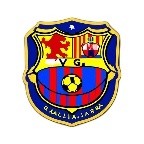 סטיקר ייחודי המייצג את היריבות בין גוואדלהארה וברצלונה עם אווירת כדורגל וינטג'