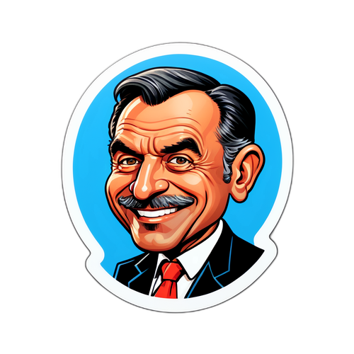 Sticker caricatural al lui Alain Orsoni