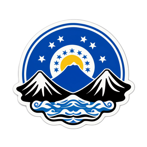 El Salvadors Flag Sticker med Bjerge og Bølger