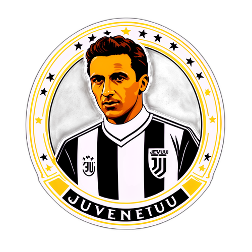 מדבקה נוסטלגית לחוגגת את ההיסטוריה של יובנטוס