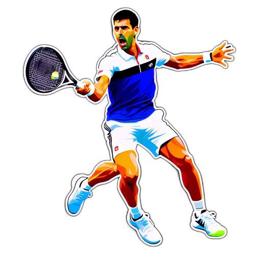 Sticker ni Novak Djokovic sa Larangan ng Tennis