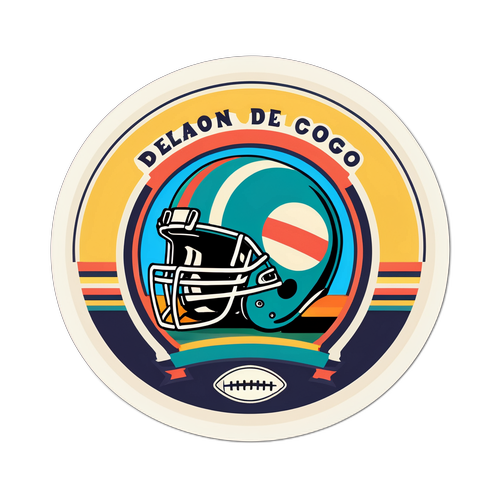Sticker retro de fútbol americano
