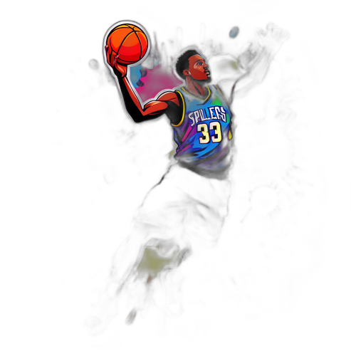 Pemain Bola Keranjang Dinamik di Udara