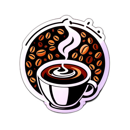 85°C咖啡杯貼紙設計