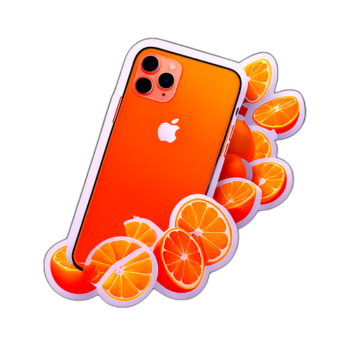 橙色iPhone 17 Pro Max贴纸设计