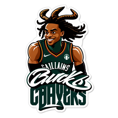 Shocking Sticker Design: Darius Garland's Elegant Tribute to the Cavaliers and Bucks!