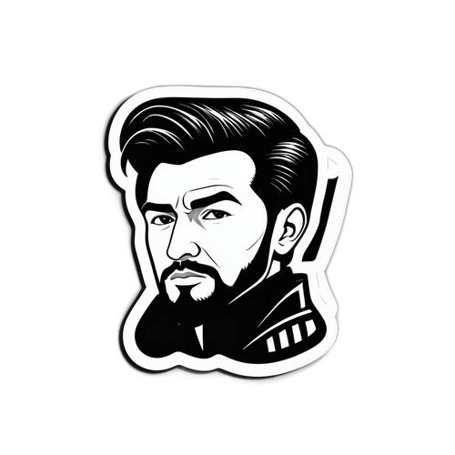 Минималистичный стикер с Муином Гафуровым