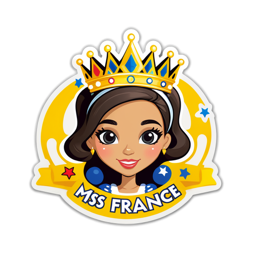 Autocollant Miss France 2024 avec Couronnes et Étoiles