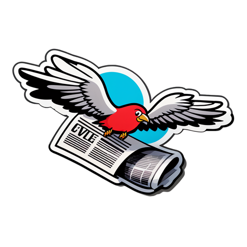 Sticker Báo Bay Vui Vẻ
