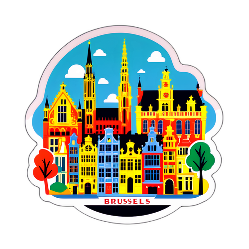 Paysage stylisé de Bruxelles