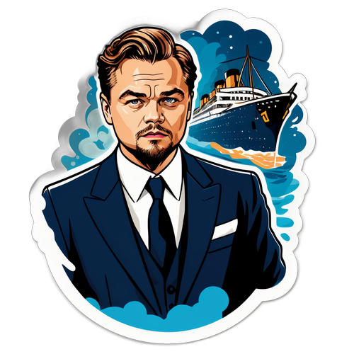 Autocollant de Leonardo DiCaprio en action