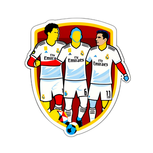 레알 마드리드와 모나코의 대결을 기념하는 아트 스타일 스티커