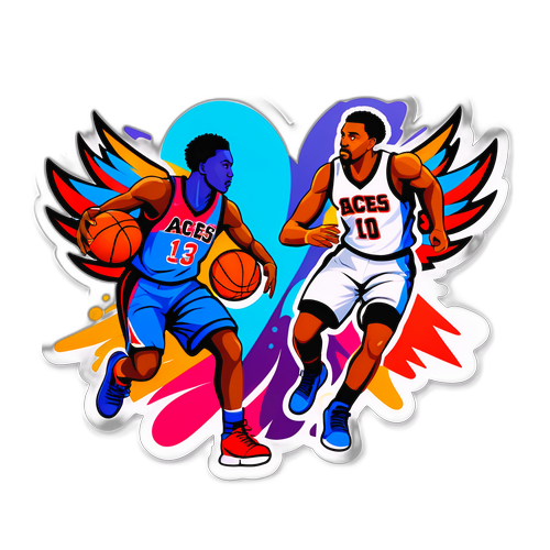 Stickers ng mga Manlalaro ng Basketbol: Aces vs Wings