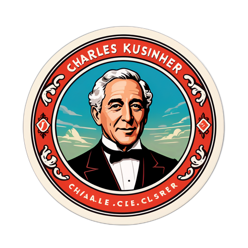 Vintage-Style Sticker of Charles Kushner