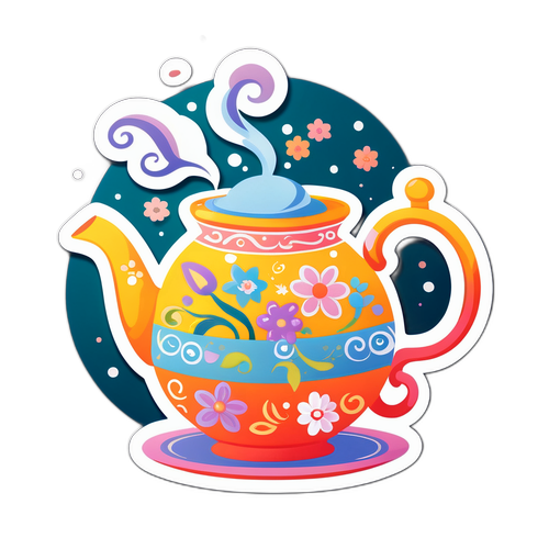 Whimsical Teapot with Cute Cup