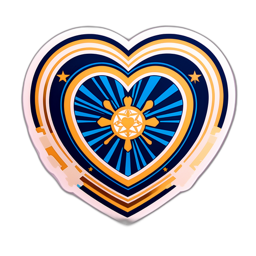 Thiết kế sticker hình trái tim kết hợp logo Porto và Inter Miami