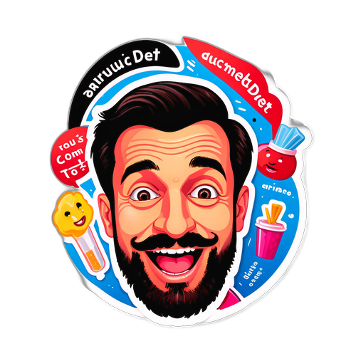 Sticker van Arnaud Ducret met zijn komische vaardigheden