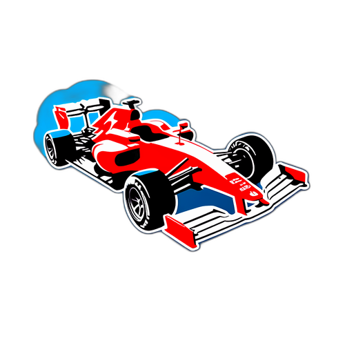 Minimalt men slående representasjon av en Formule 1-bils aksjon