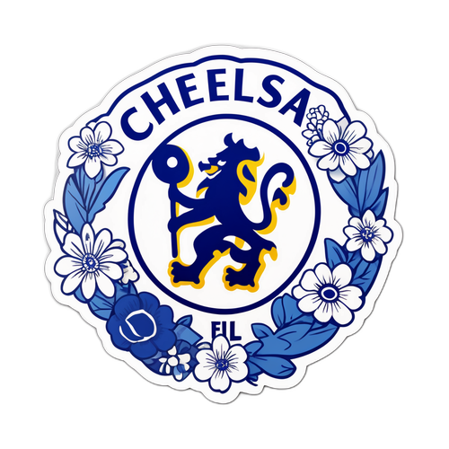 Σχέδιο του λογότυπου της Chelsea FC με λουλούδια