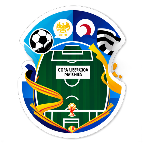 Diseño de un campo de fútbol con "Copa Libertadores Matches"