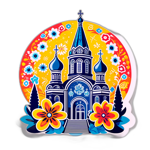 Саратовский собор с цветами и геометрическими узорами