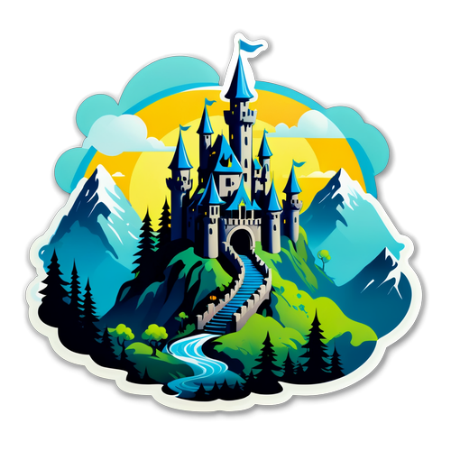 Enchanted Fairy Tale Castle in Misty Mountains