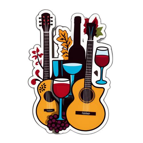 Sticker de La Rioja: Vino y Música Folk