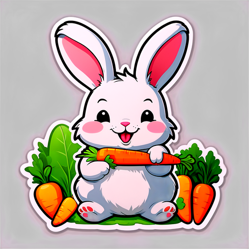 可愛的小兔子吃胡蘿蔔