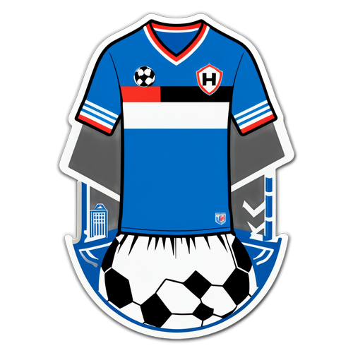 Nostalgischer Sticker des HSV-Trikots der 1980er Jahre