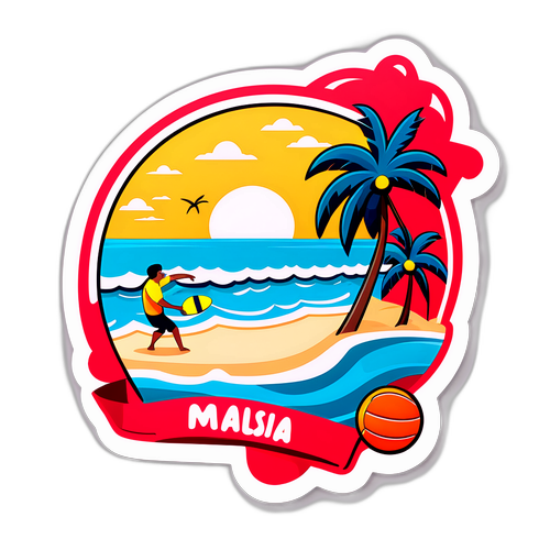 Autocollant Cartoon de Plage en Malaisie