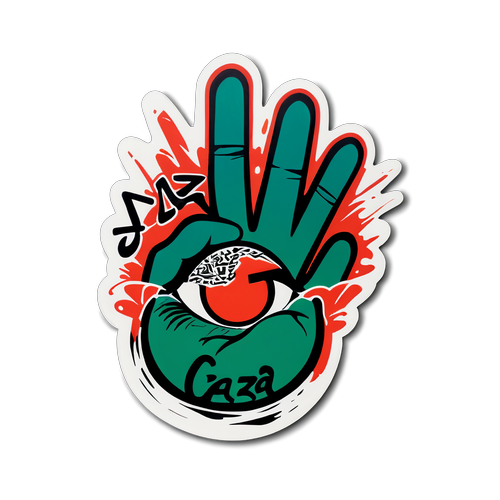 Un design poignant du mot "Gaza" avec un graffiti artistique symbolisant la paix et l'espoir