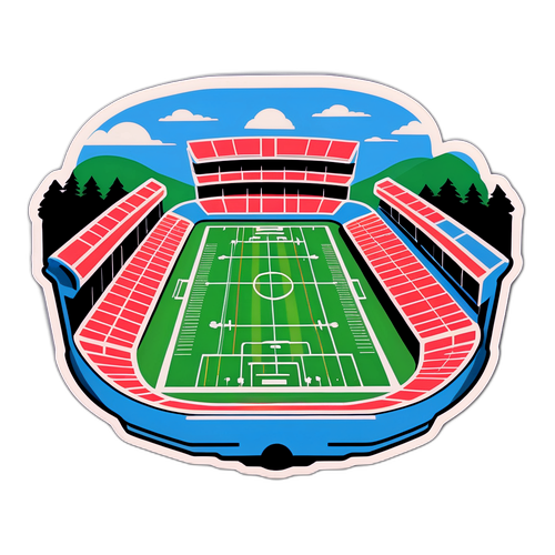 Ландшафт Каролины с футбольным полем и трибунами