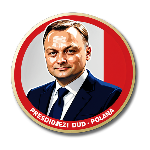 Portret Andrzeja Dudy z godłem prezydenckim