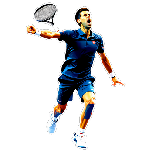 Stiker Novak Djokovic dalam Aksi